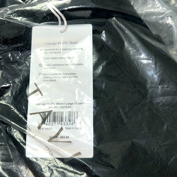 TAVI LOUNGE WAFFLE SHORTS BLACK NWT - Picture 6 of 9